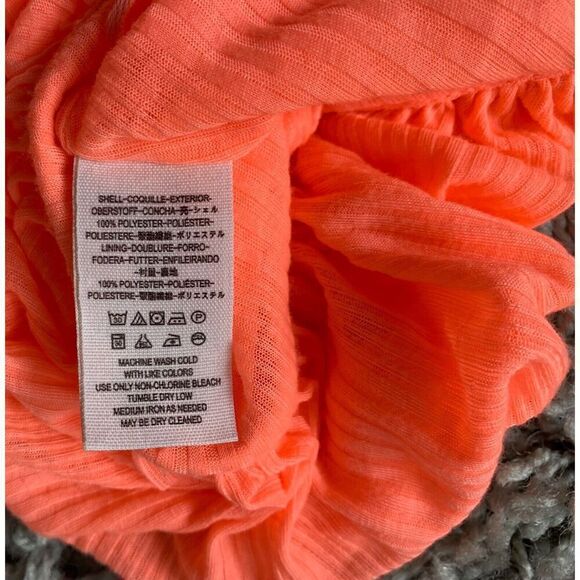 b2 NWOT NEW Free People Just A Fling BRIGHT ORANGE Halter BOHO Tank Top sz M - Picture 7 of 7